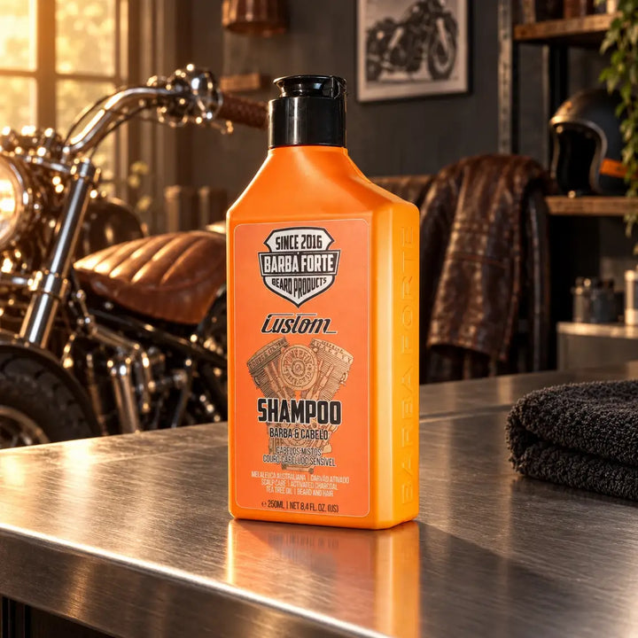 Shampoo Carvão Ativado Sem Oleosidade para Cabelos Mistos · Custom Barba Forte