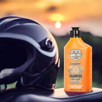 Shampoo Carvão Ativado Custom Barba Forte – detalhe da embalagem