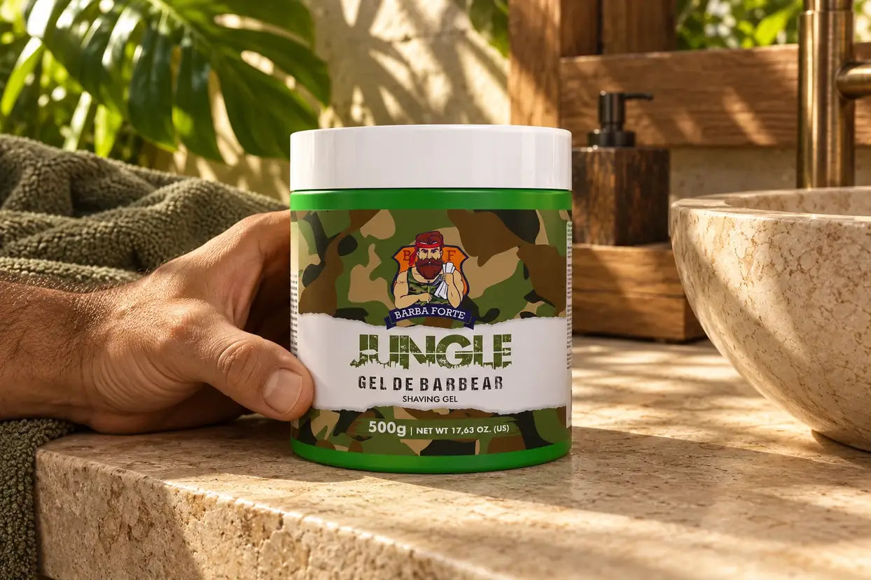 Gel de Barbear Jungle 500g · Mais gel no seu posto de cuidado.