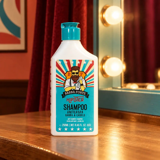 Shampoo Anticaspa Hipster 250ml no camarim retrô Hipster