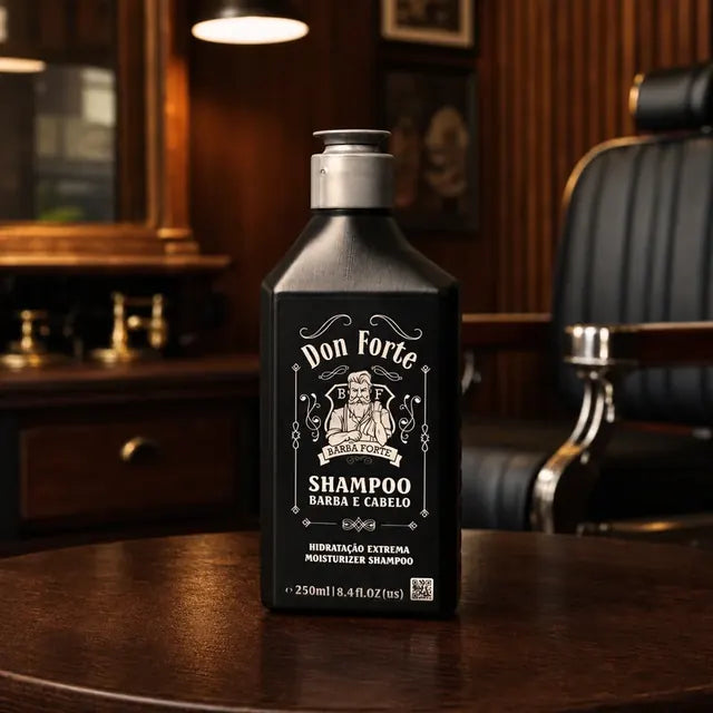 Linha Don Forte — Shampoo, Condicionador e Talco Barba Forte