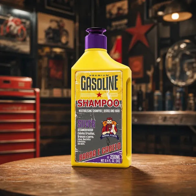 Linha Gasoline — Shampoo e Gel de Barbear Barba Forte