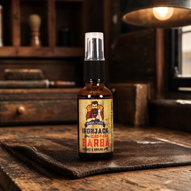 Linha IronJack — Óleo, Cera, CPB e Shampoo Barba Forte
