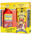 Caixa do combo Shampoo Gasoline e Beard Balm Danger Barba Forte, vista em ângulo